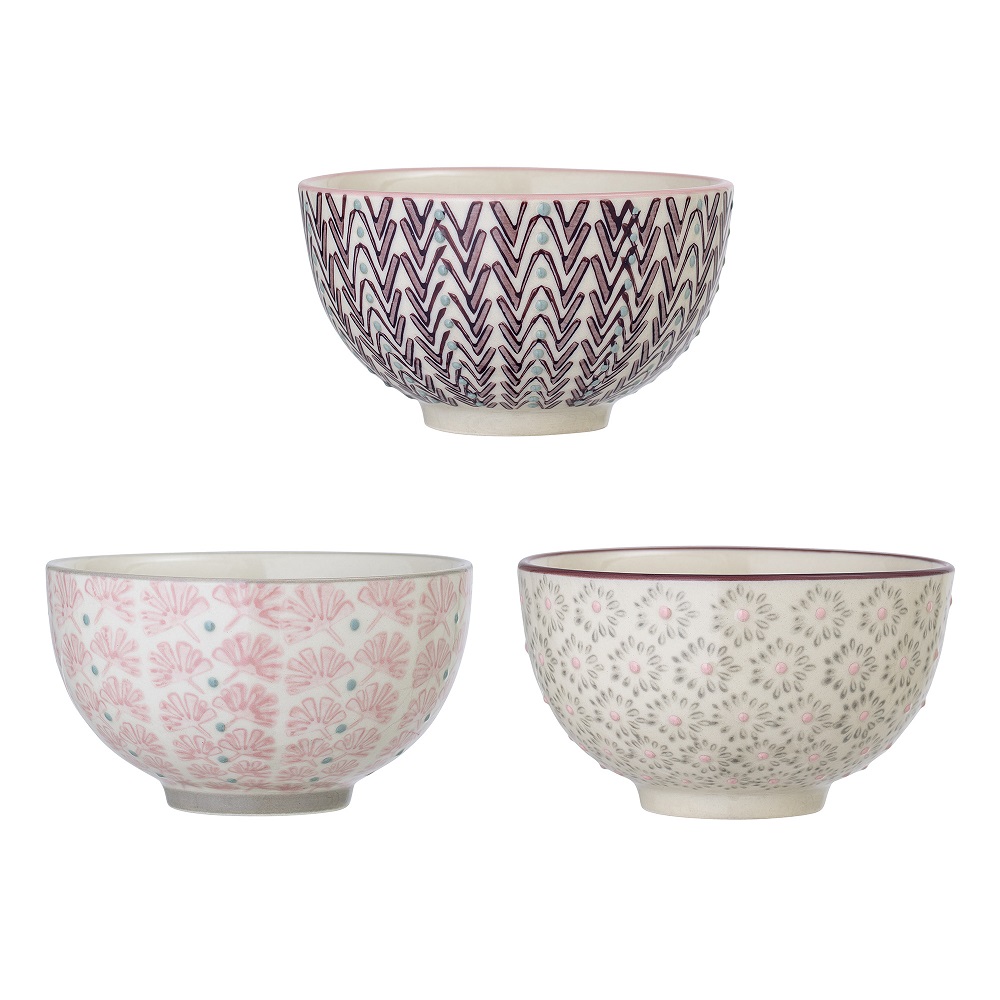 Bloomingville Maya Bowl Violett Steingut Ř 11,5 cm 3er Set