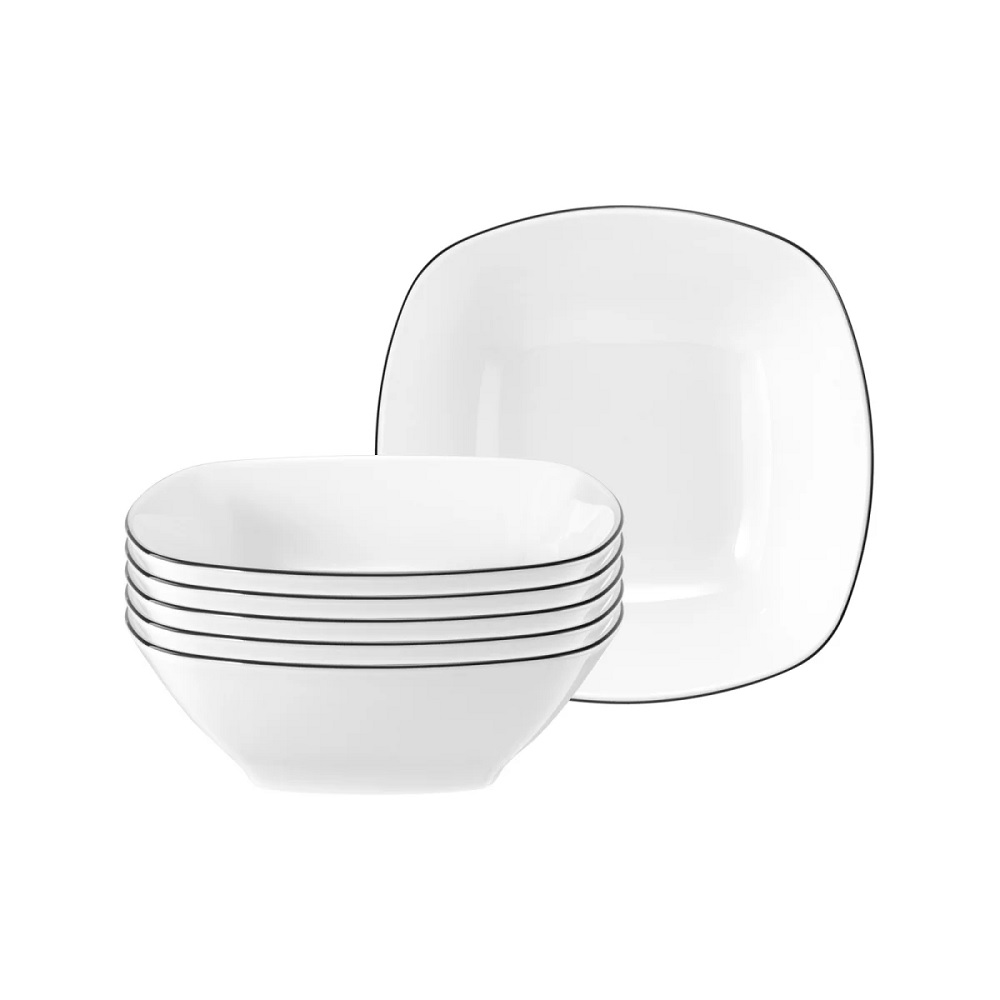 Seltmann Weiden Lido Black Line eckig Dessertschale 15 cm 6er Set