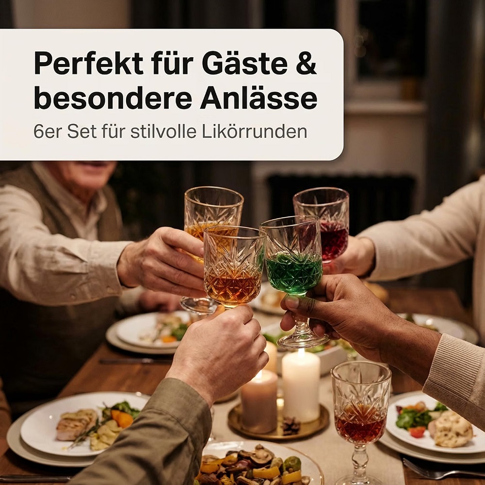 Der-Porzellan-Laden by Pasabahce Timeless Likör/Schnapsglas 60 ml 6er Set