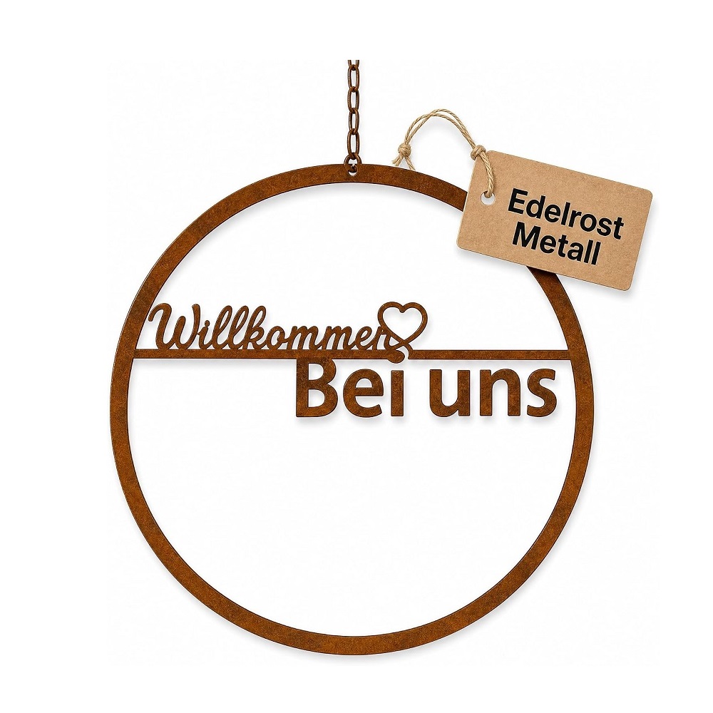 Schild " Willkommen Bei Uns " Ø 30cm