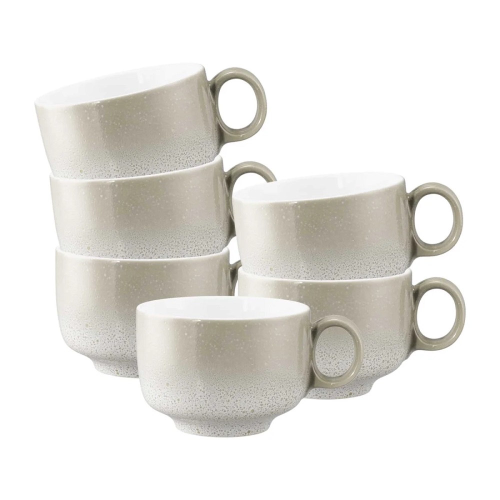 Seltmann Weiden Sento Home Aura cream Milchkaffeeobertasse 0,35 l mit Henkel 6er Set