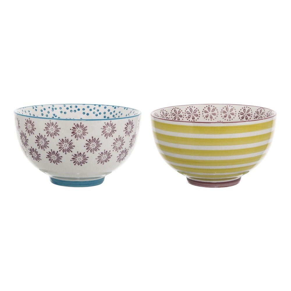 Bloomingville Patrizia Bowl Gelb Steingut 2er Set