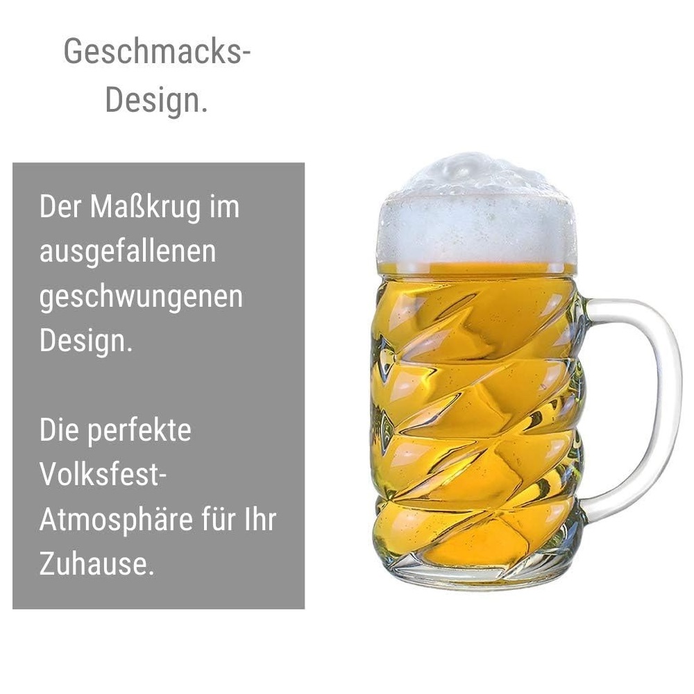 Stölzle Oberglas Diamond Bierkrug 1,0 l 6er Set