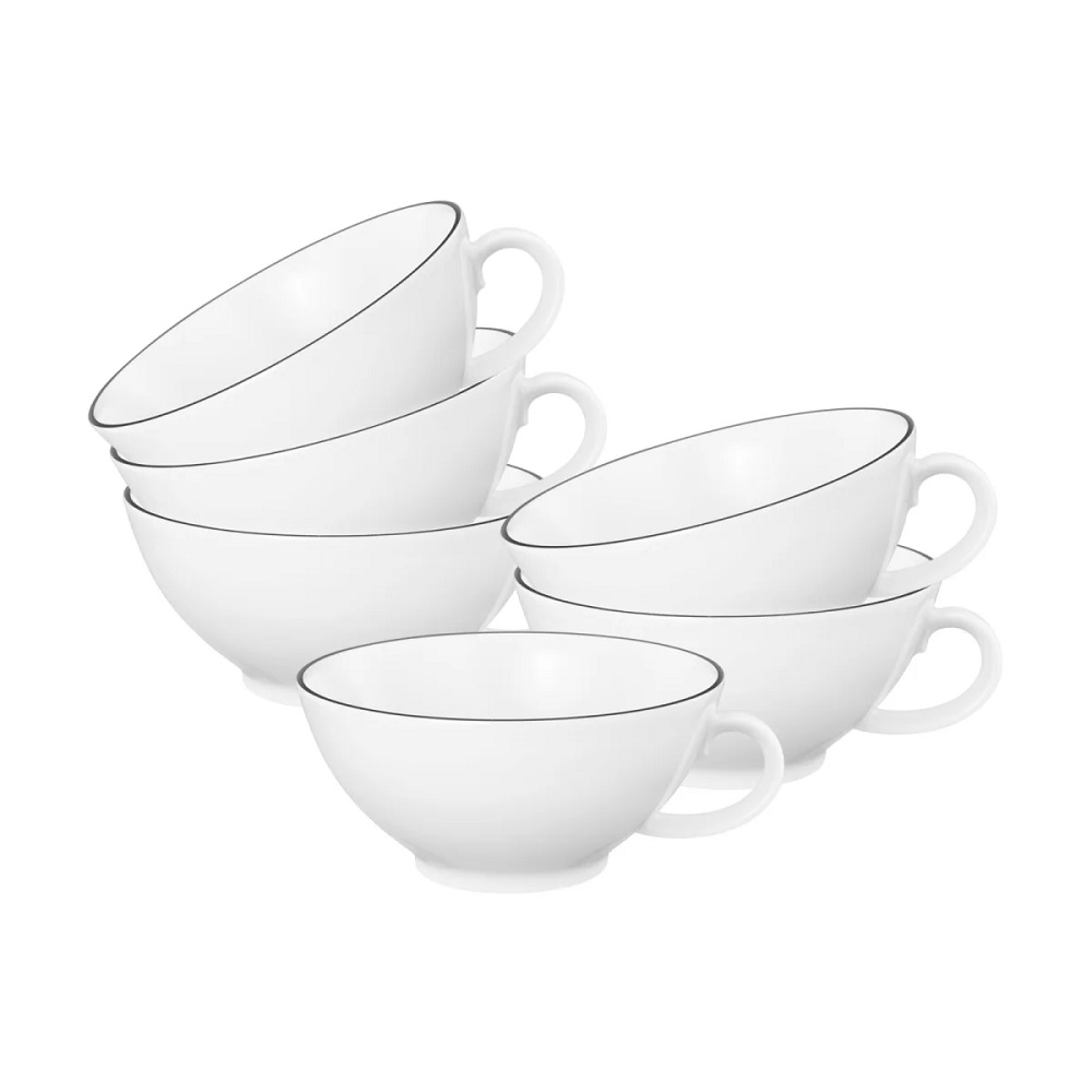 Seltmann Weiden Lido Black Line Teetasse 0,14 l 6er Set