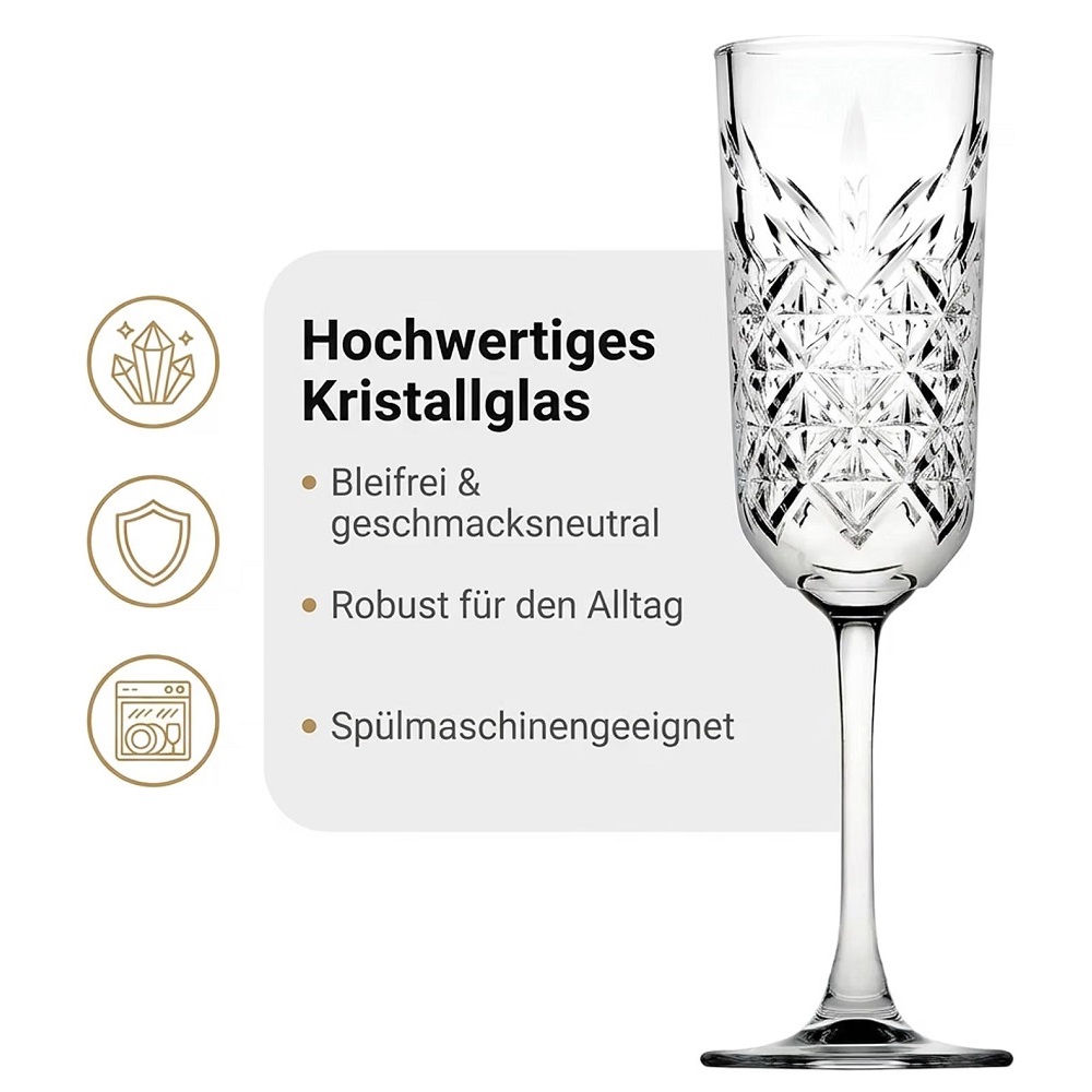 Der-Porzellan-Laden by Pasabahce Timeless Sektkelch 175 ml 4er Set