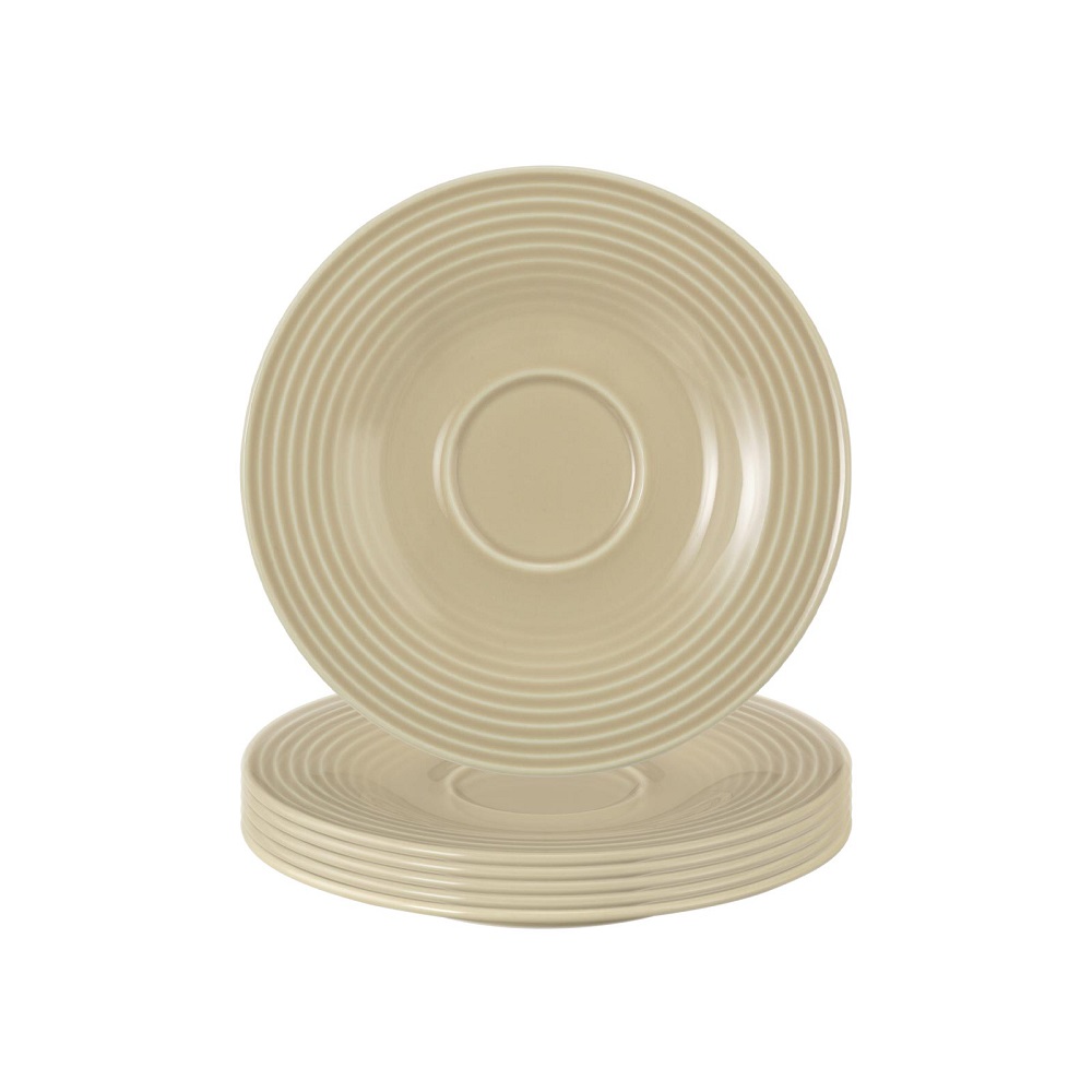 Seltmann Weiden Beat Sandbeige Kombi-Untertasse 13,5 cm 6er Set
