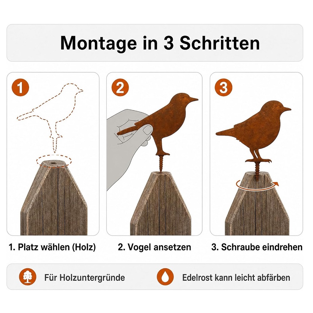 Schraubvögel 5 verschiedene im Set