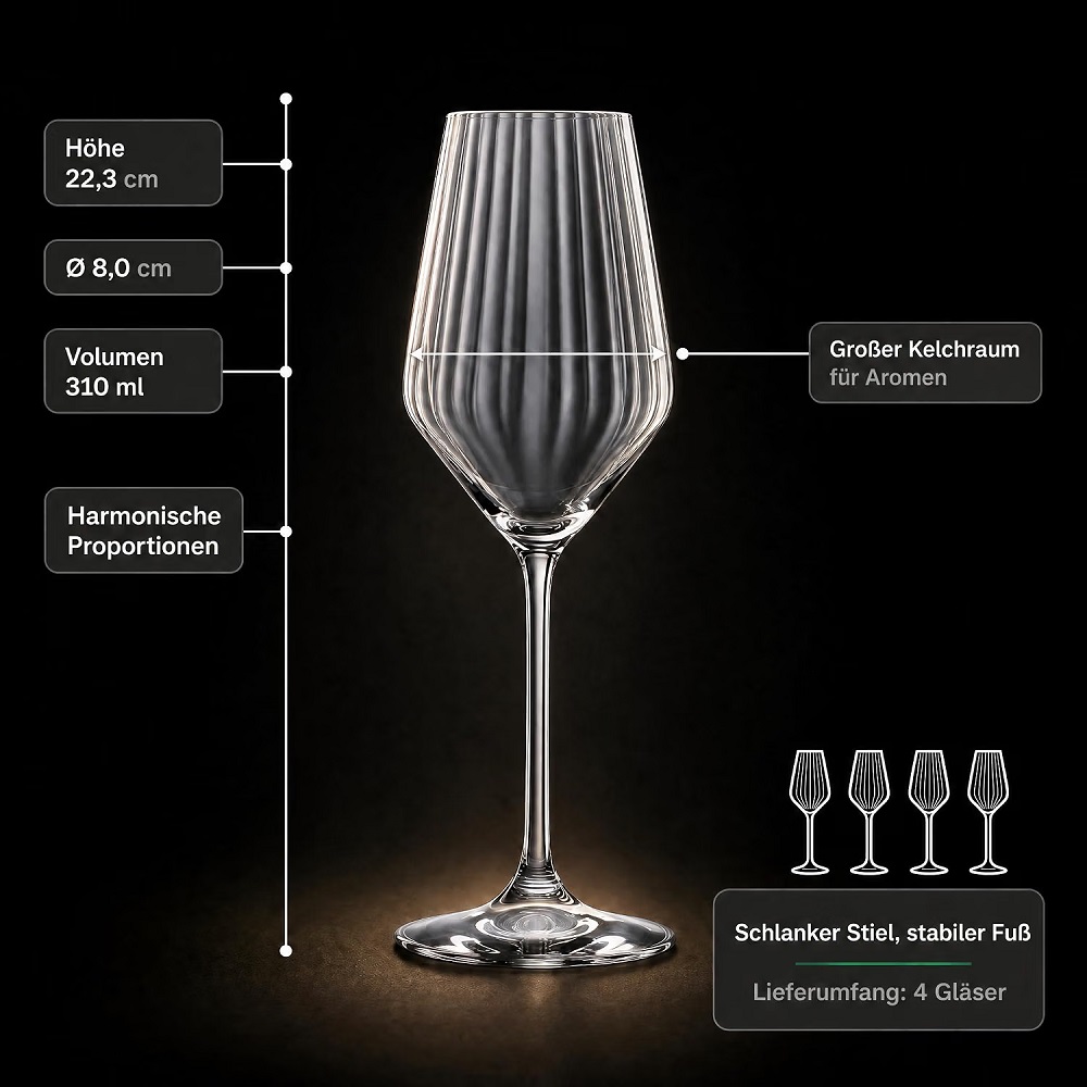 Der-Porzellan-Laden by Spiegelau Lifestyle Champagnerglas 310 ml 4er Set