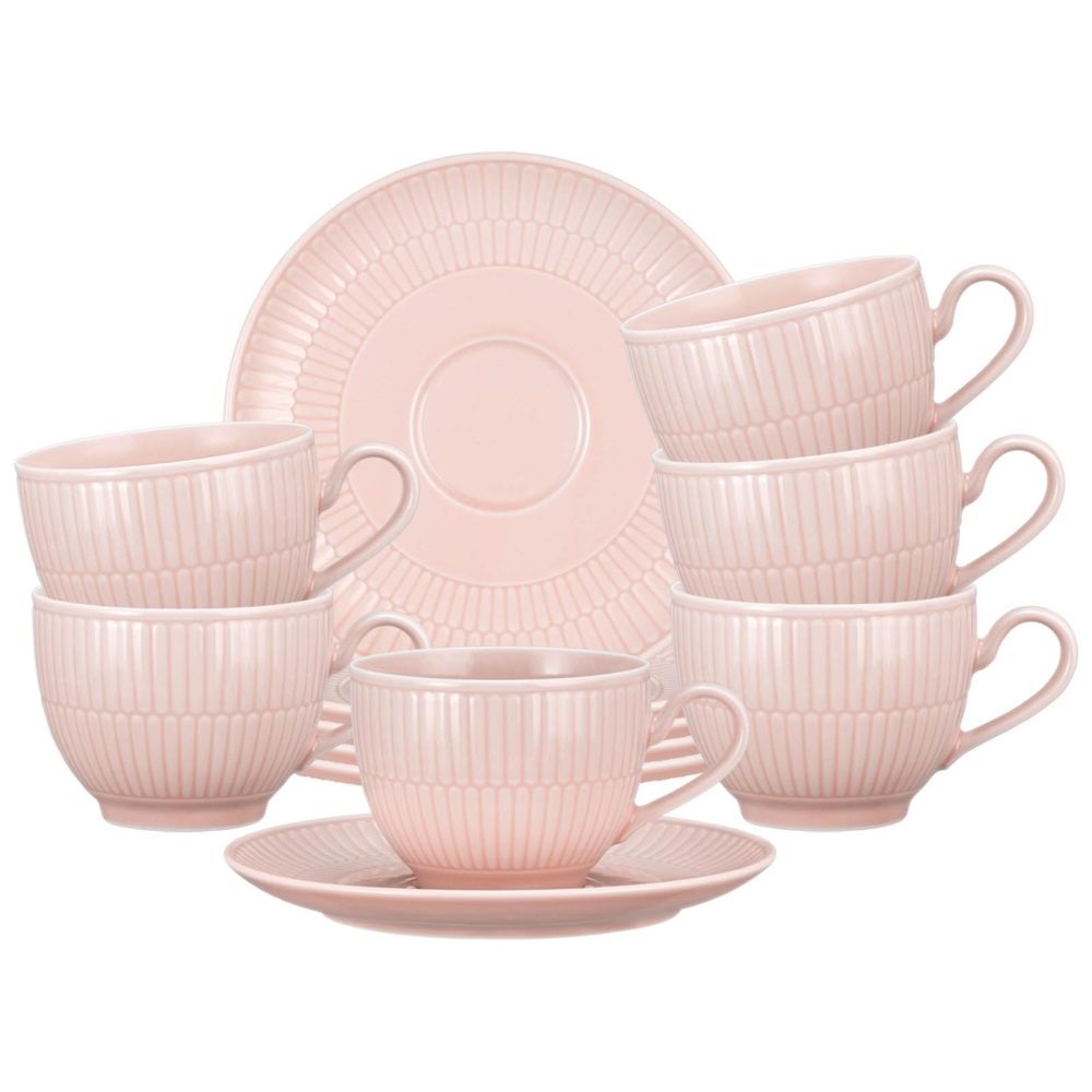 Seltmann Weiden Amina rosè Kaffeetasse + Untertasse 6er Set