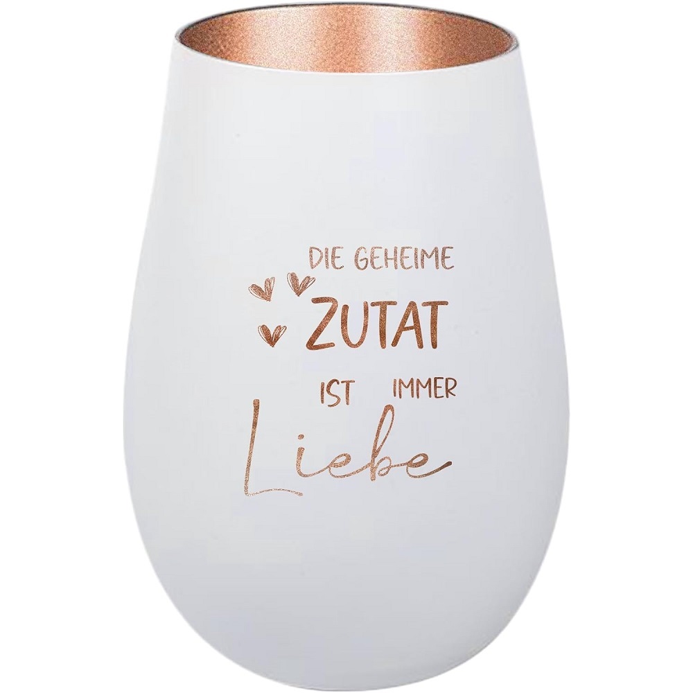 Windlicht Die geheime Zutat ist immer Liebe Weiß Bronze