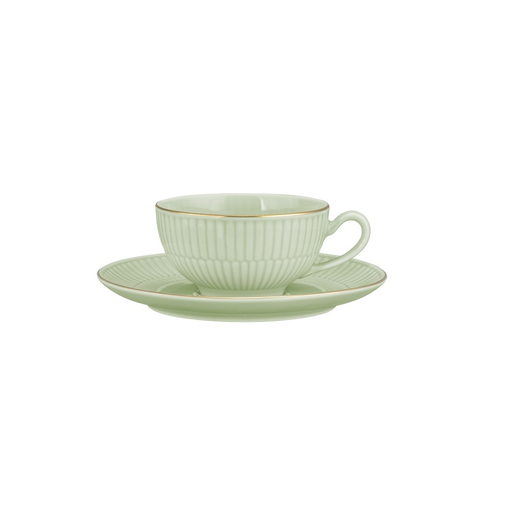 Seltmann Weiden Amina seladon/Goldrand Kombi-Untertasse groß 16 cm