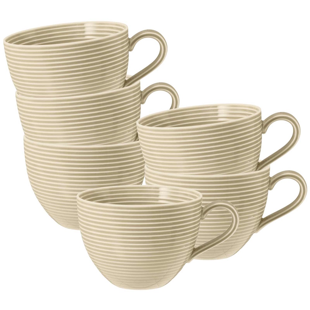 Seltmann Weiden Beat Sandbeige Milchkaffeeobertasse 0,35 l 6er Set