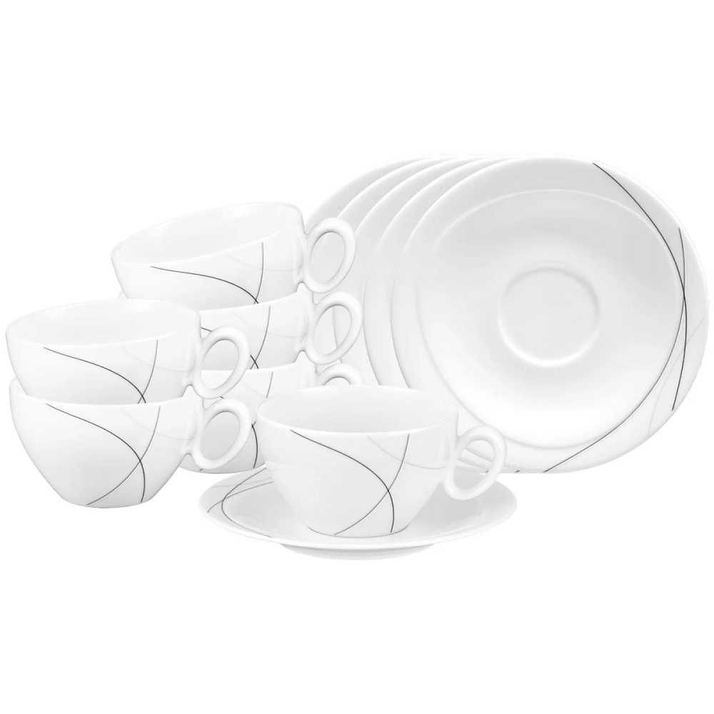Seltmann Weiden Trio Highline Milchkaffeetasse + Untertasse 0,39 l  6er Set