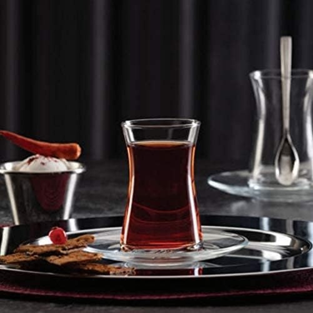 Pasabahce Heybeli Teeset Tasse und Untertasse 8 tlg. Set