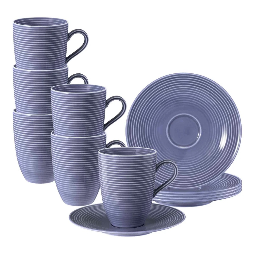 Seltmann Weiden Beat Fliederblau Becher + Untertasse 6er Set