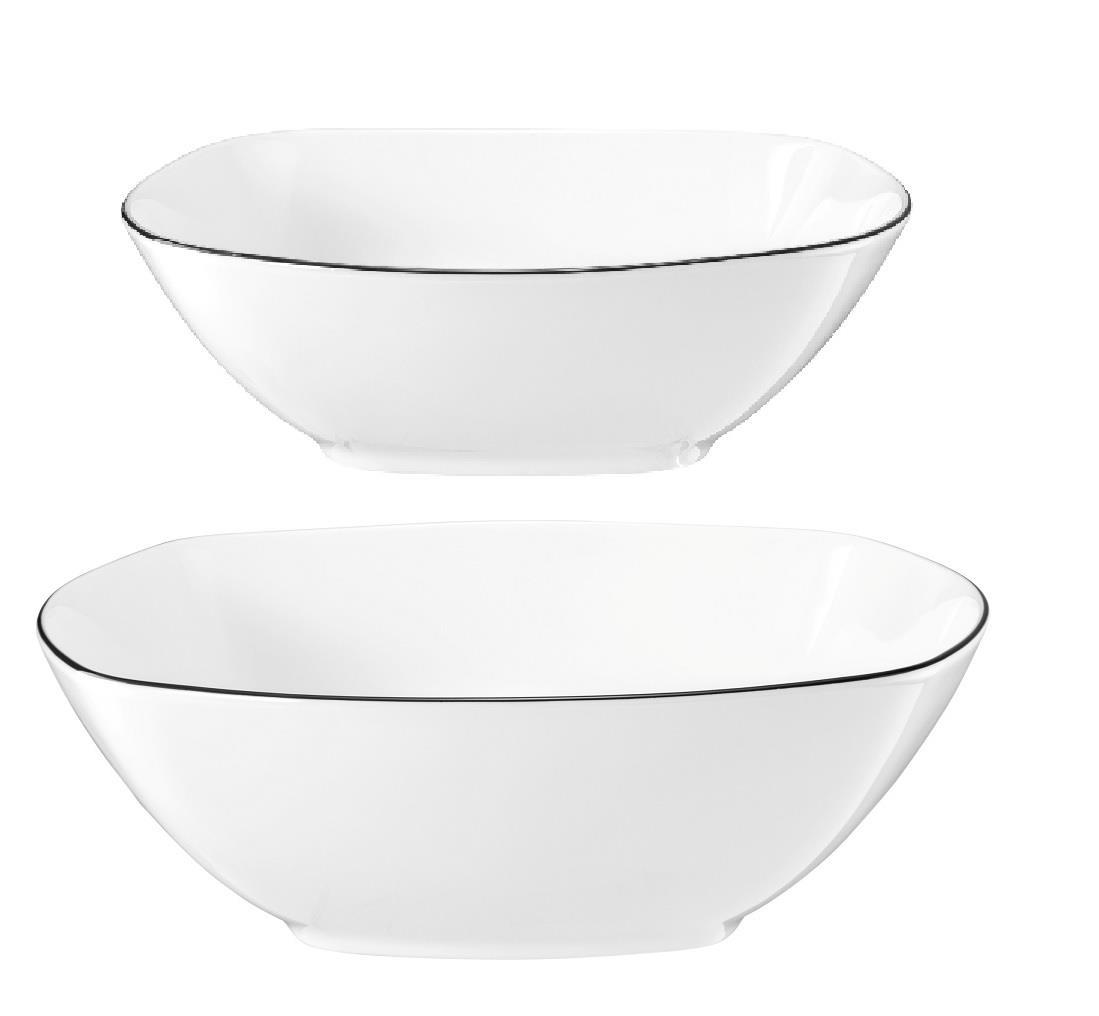 Seltmann Weiden Lido Black Line eckig Schüssel Set 2tlg. (20/24cm)
