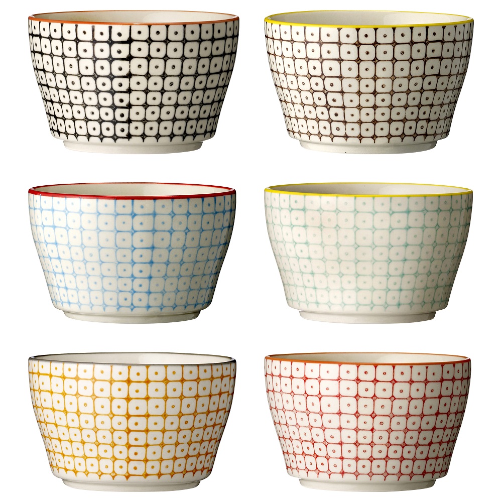 Bloomingville Carla Bowl Rot Ř 11 cm Steingut 6er Set