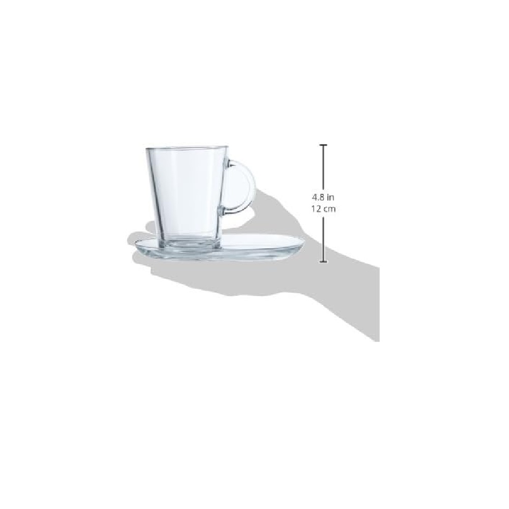 Pasabahce Tribeca Kaffeetassenset Tasse und Untertasse 4tlg. Set