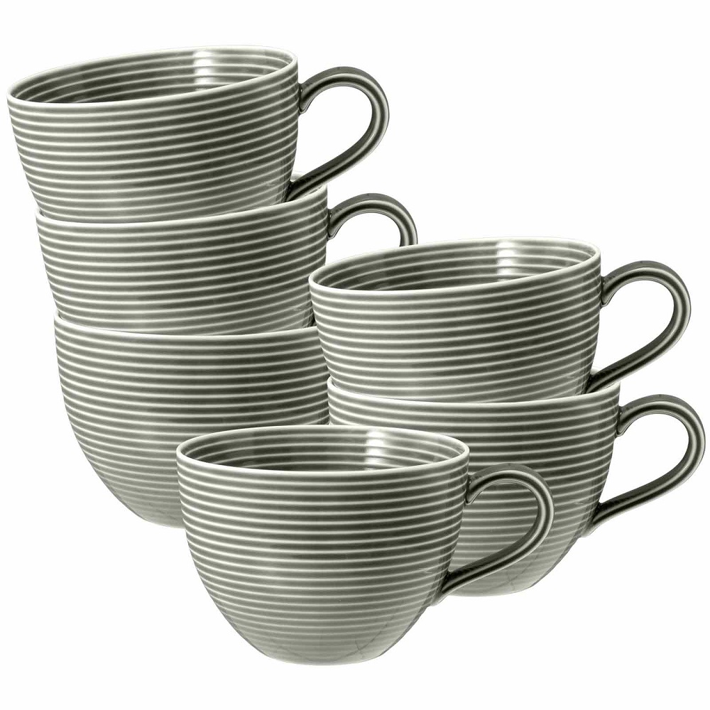 Seltmann Weiden Beat Perlgrau Milchkaffeeobertasse 0,35 l 6er Set