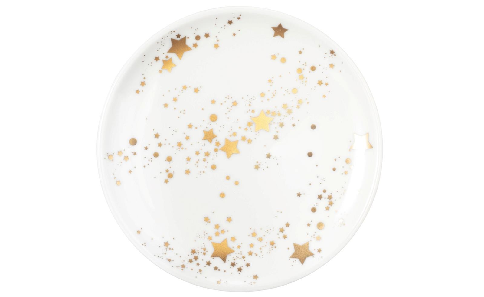 Seltmann Weiden Liberty Golden Star Servierplatte/Deckel rund 14 cm