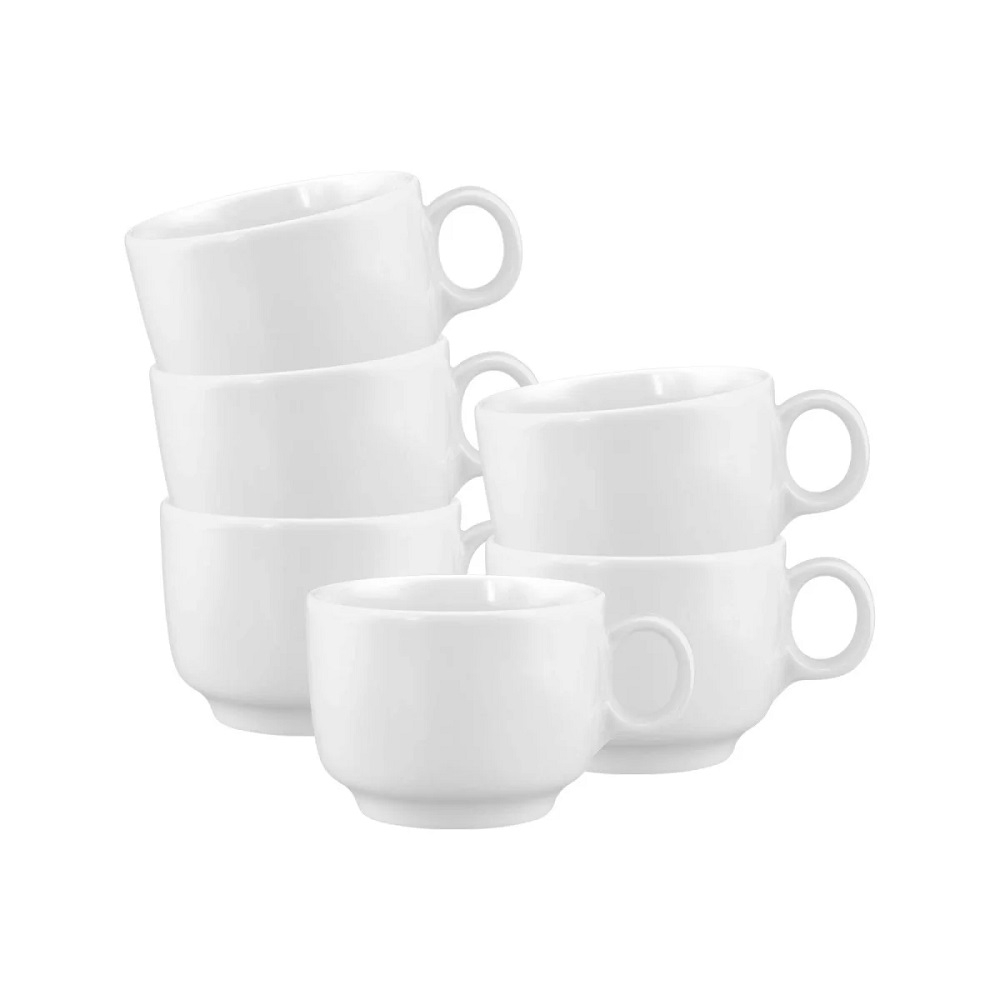 Seltmann Weiden Sento Home weiß Kaffeeobertasse 0,21 l mit Henkel 6er Set