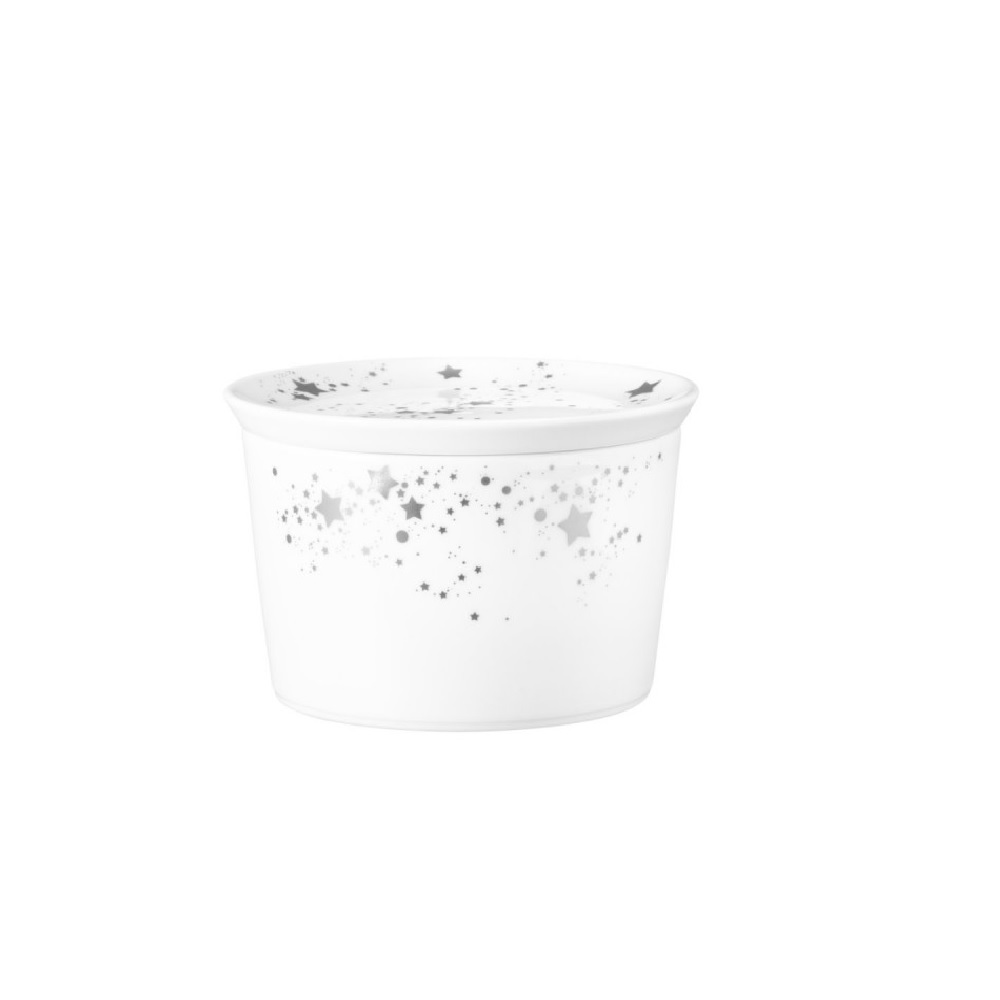 Seltmann Weiden Liberty Silver Stars Schale rund 5296 mit Deckel 14x9 cm