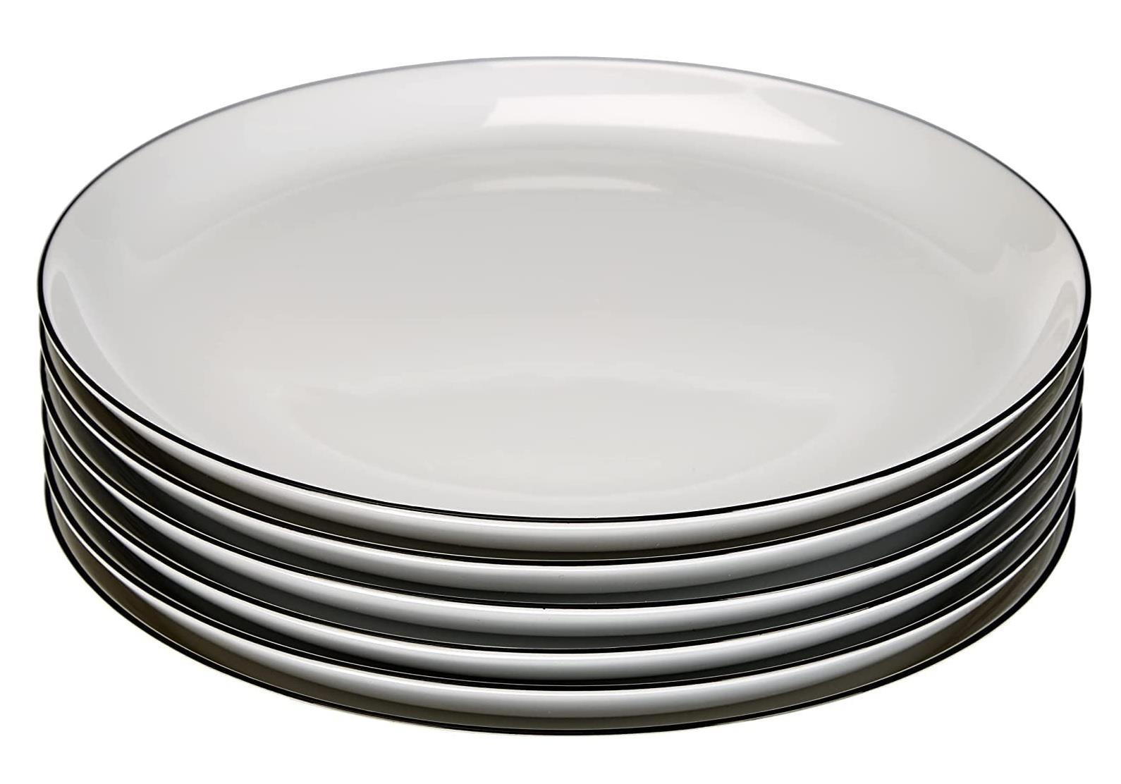 Seltmann Weiden Lido Black Line rund Frühstücksteller 20 cm 6er Set