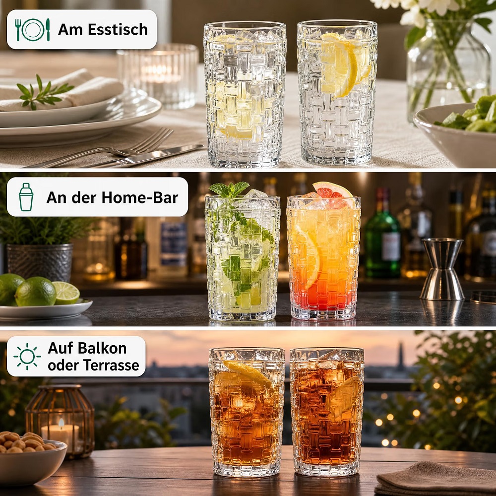 Der-Porzellan-Laden by Nachtmann Bossa Nova Longdrinkglas 4er Set