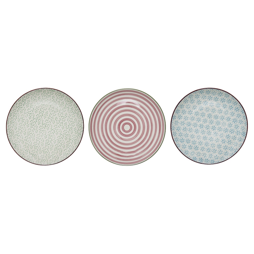 Bloomingville Patrizia Frühstücksteller Blue Steingut 3er Set
