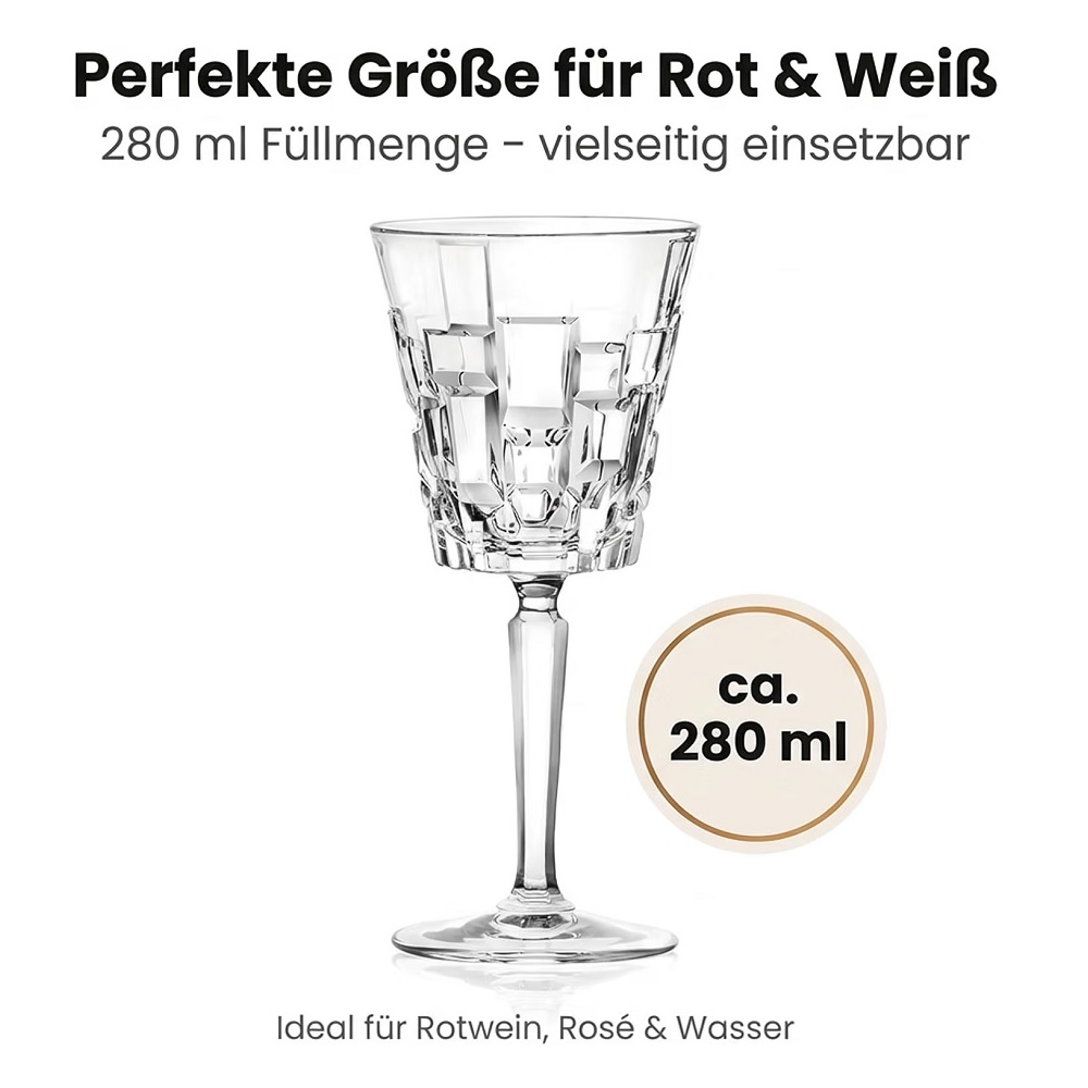 Der-Porzellan-Laden by RCR Etna Goblet 2 Weingläser 280 ml 6er Set