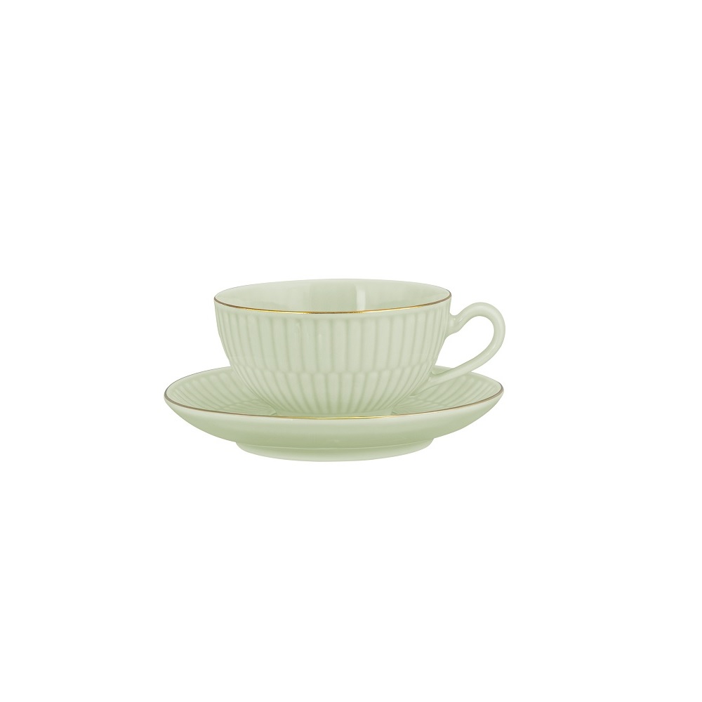 Seltmann Weiden Amina seladon/Goldrand Kombi-Untertasse klein 12 cm