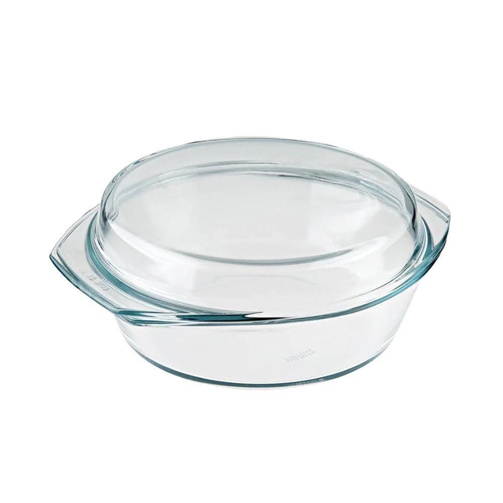 Bohemia Cristal Simax Schüssel rund mit Deckel flach 1,0 L