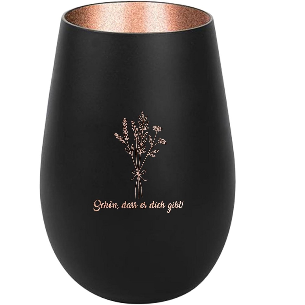 Windlicht Schön, dass es dich gibt Schwarz Bronze