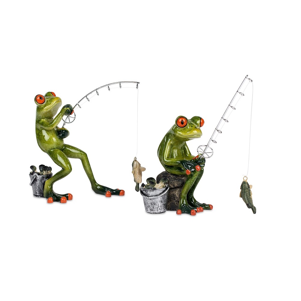 Formano Frosch Angler mit Fisch Poly