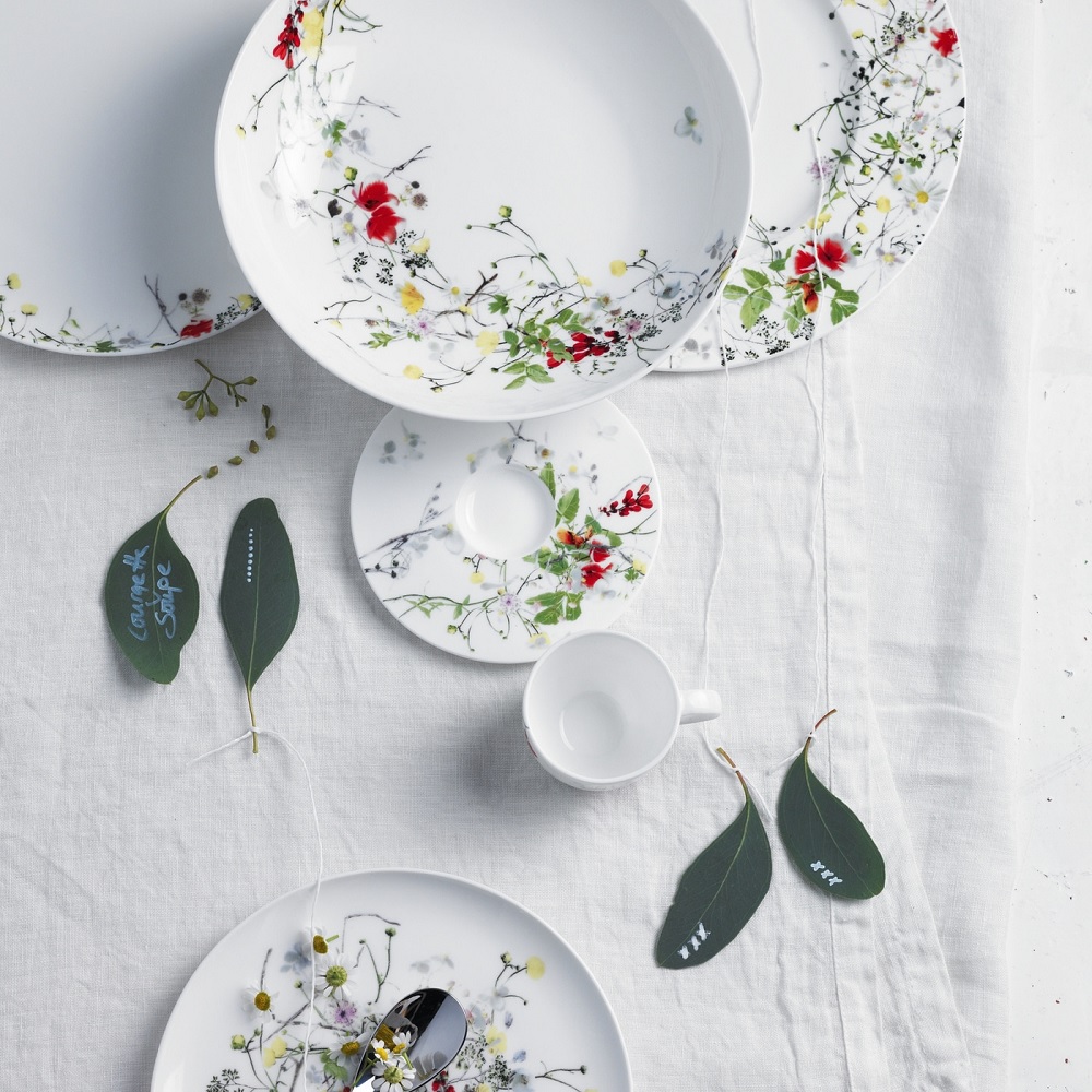 Rosenthal Brillance Bone China Fleurs Sauvages Brotteller rund 19 cm Fahne