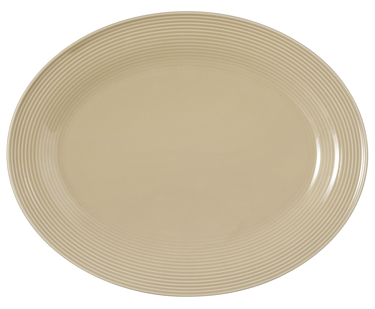 Seltmann Weiden Beat Sandbeige Servierplatte oval 35x28cm