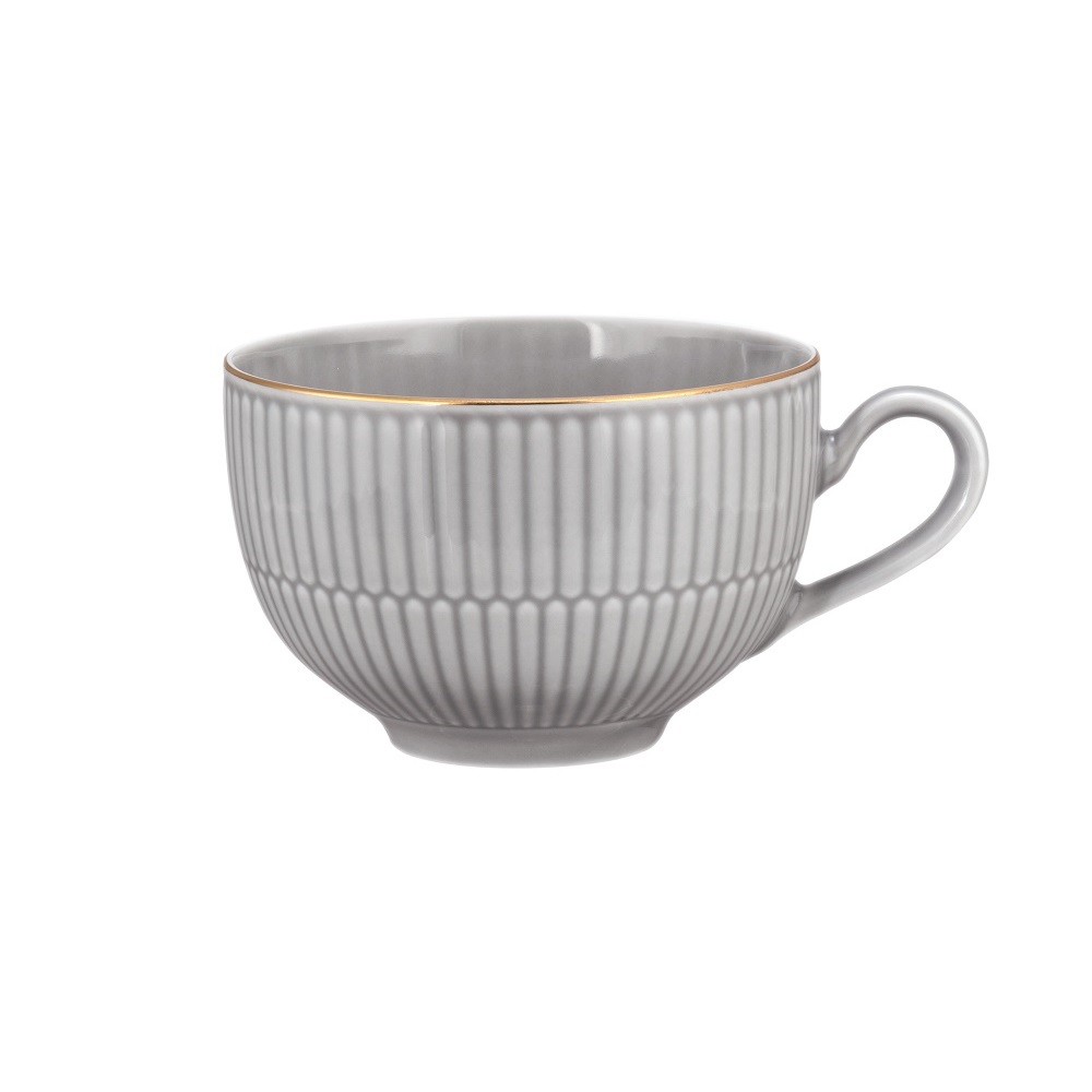 Seltmann Weiden Amina silbergrau/Goldrand Milchkaffeeobertasse 0,35 l