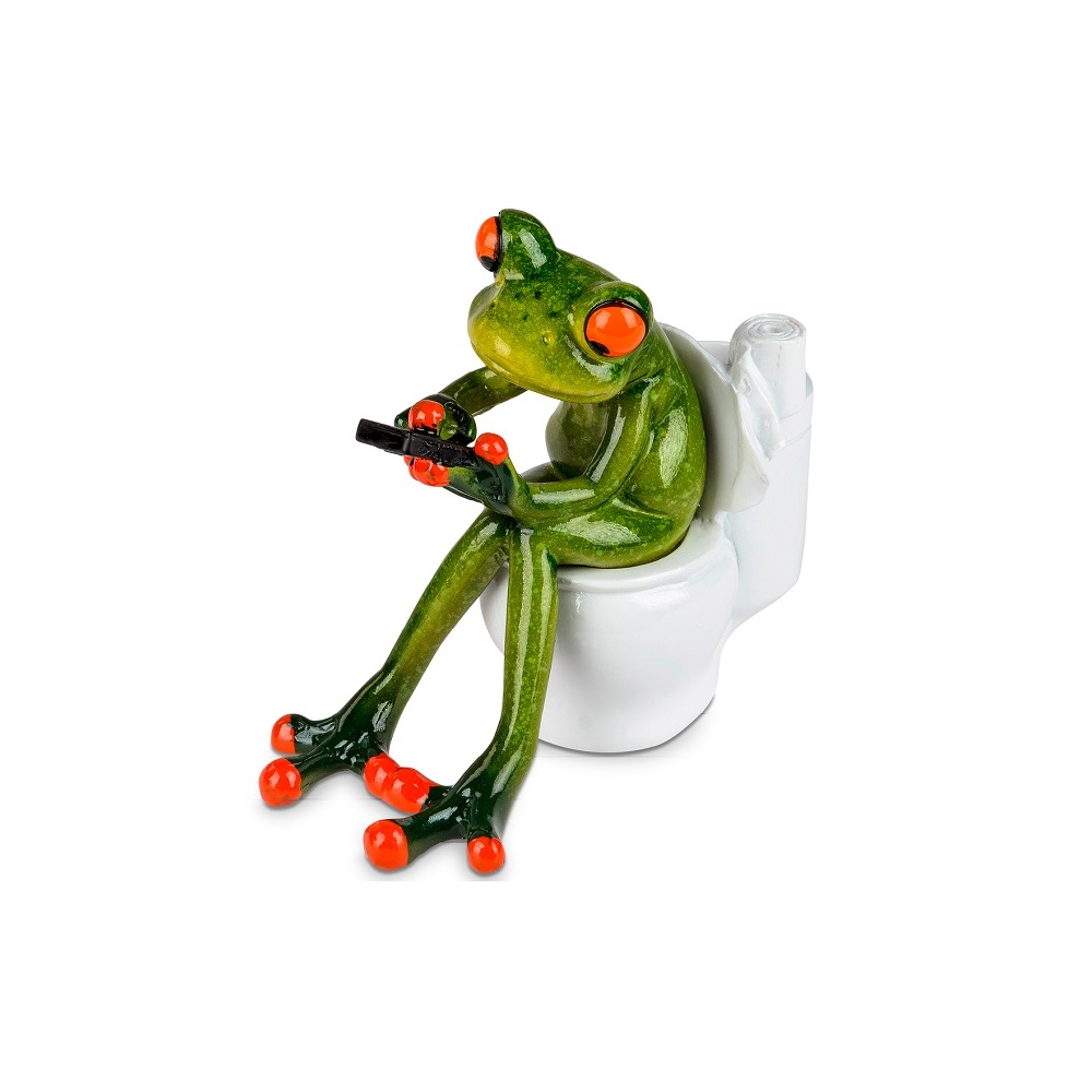 Formano Frosch mit Handys auf WC