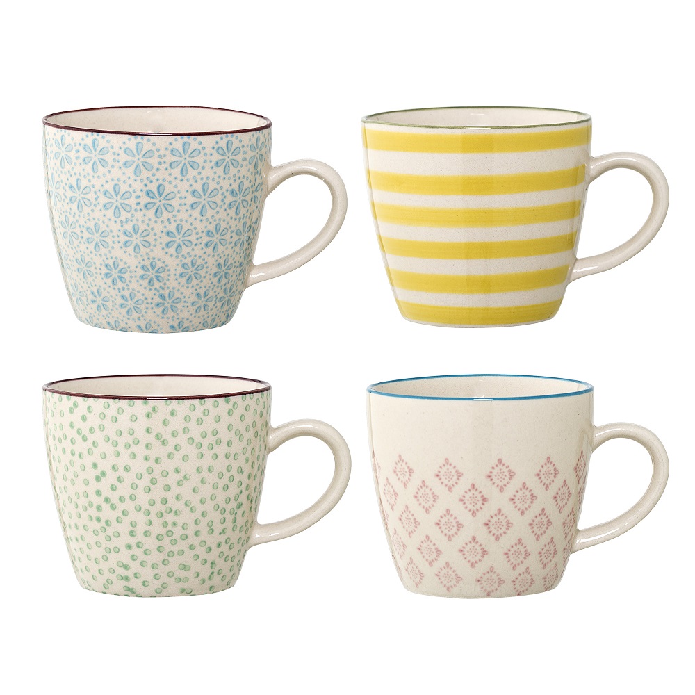 Bloomingville Patrizia Becher Yellow Steingut 4er Set