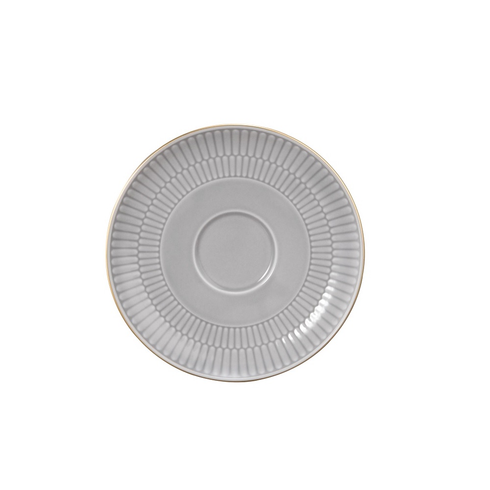 Seltmann Weiden Amina silbergrau/Goldrand Kombi-Untertasse groß 16 cm