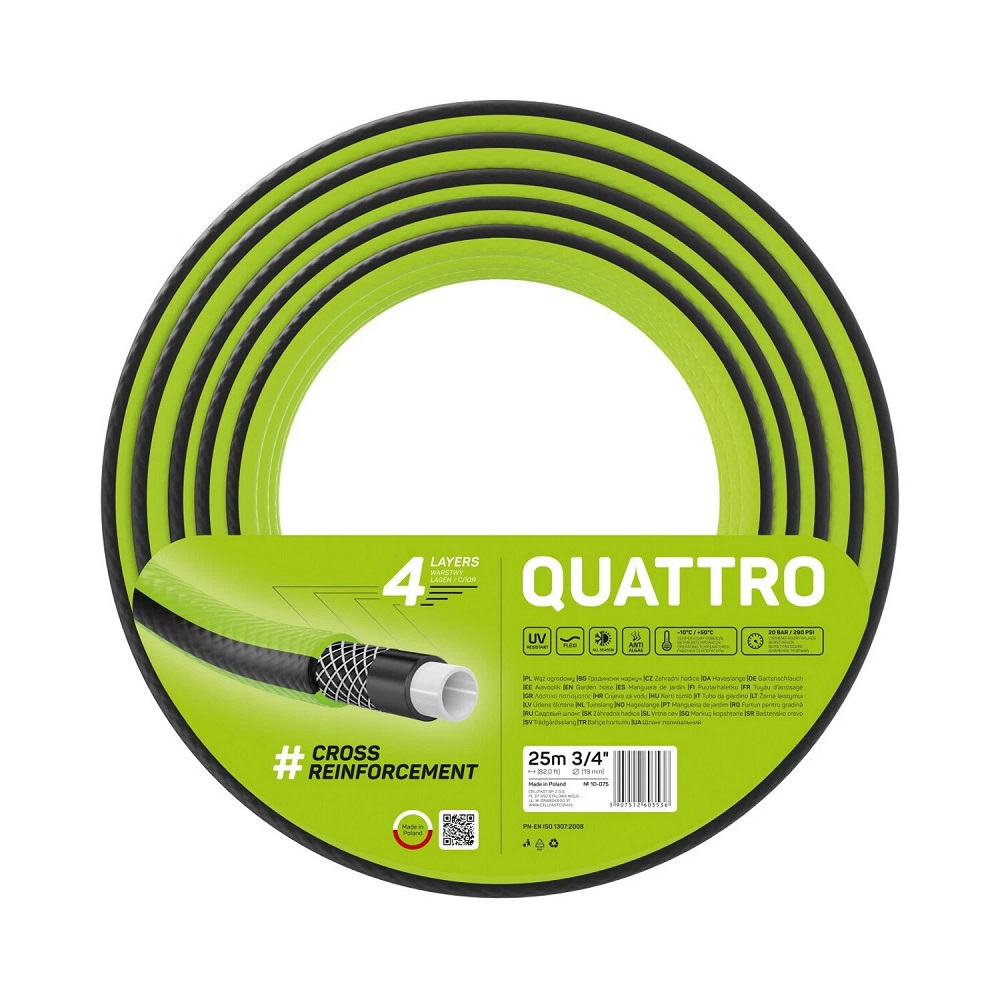 Cellfast Gartenschlauch QUATTRO 3/4" 25 m