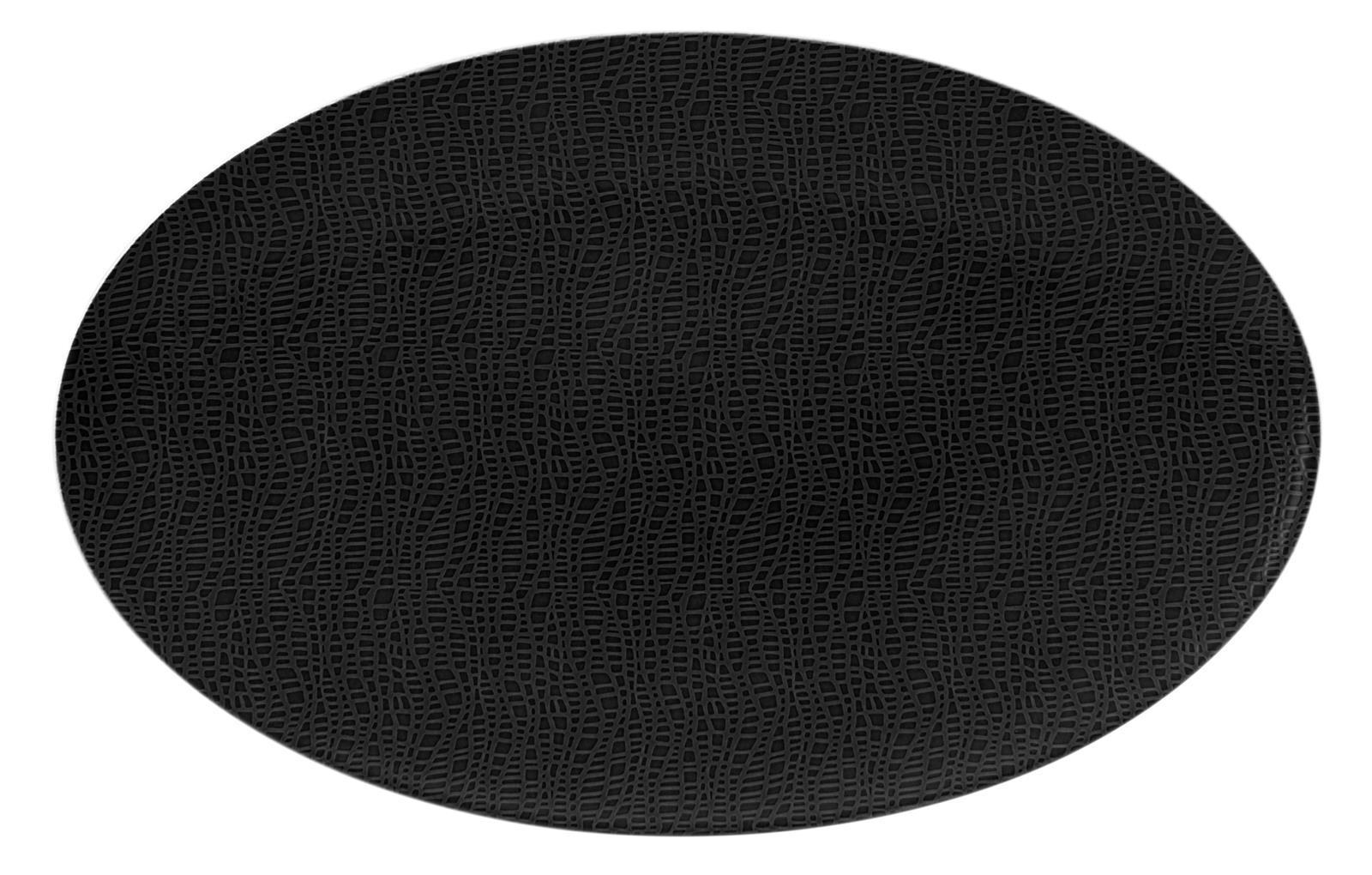 Seltmann Weiden L Fashion glamorous black Servierplatte oval 40x26cm