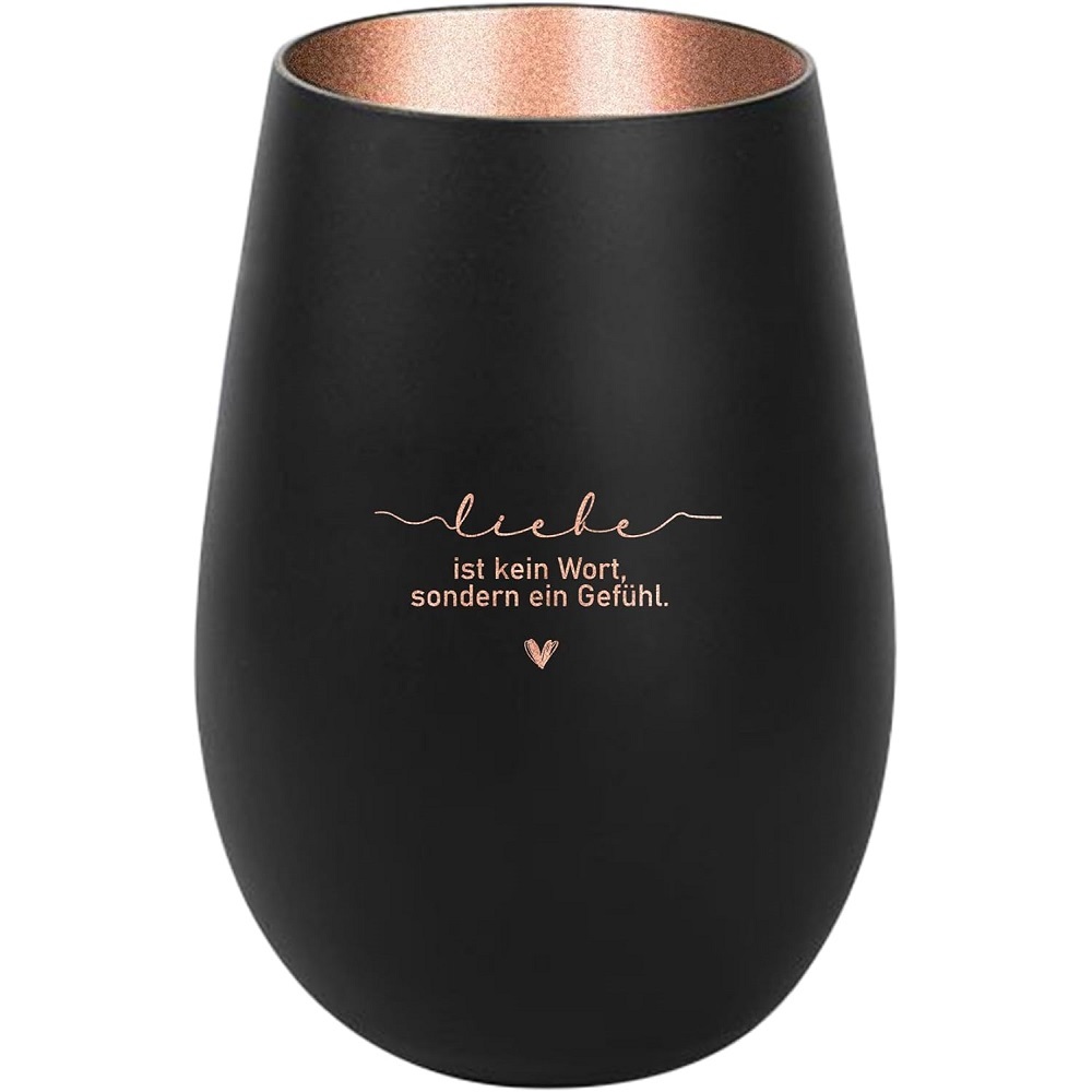 Windlicht Liebe ist kein Wort, sondern ein Gefühl Schwarz Bronze