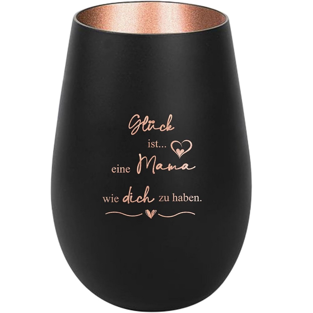 Windlicht Glück ist... eine Mama wie dich zu haben. Schwarz Bronze