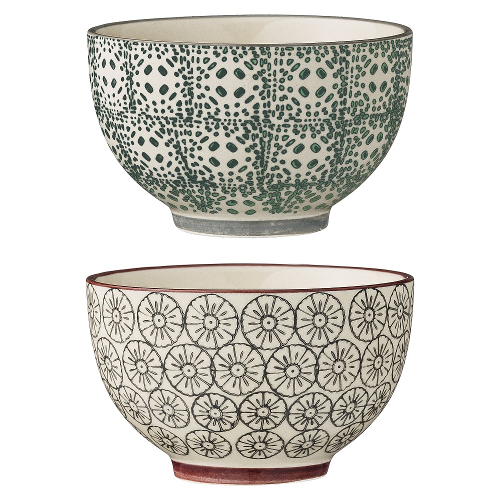 Bloomingville Karine Bowl Ř 10 cm Green Steingut 2er Set