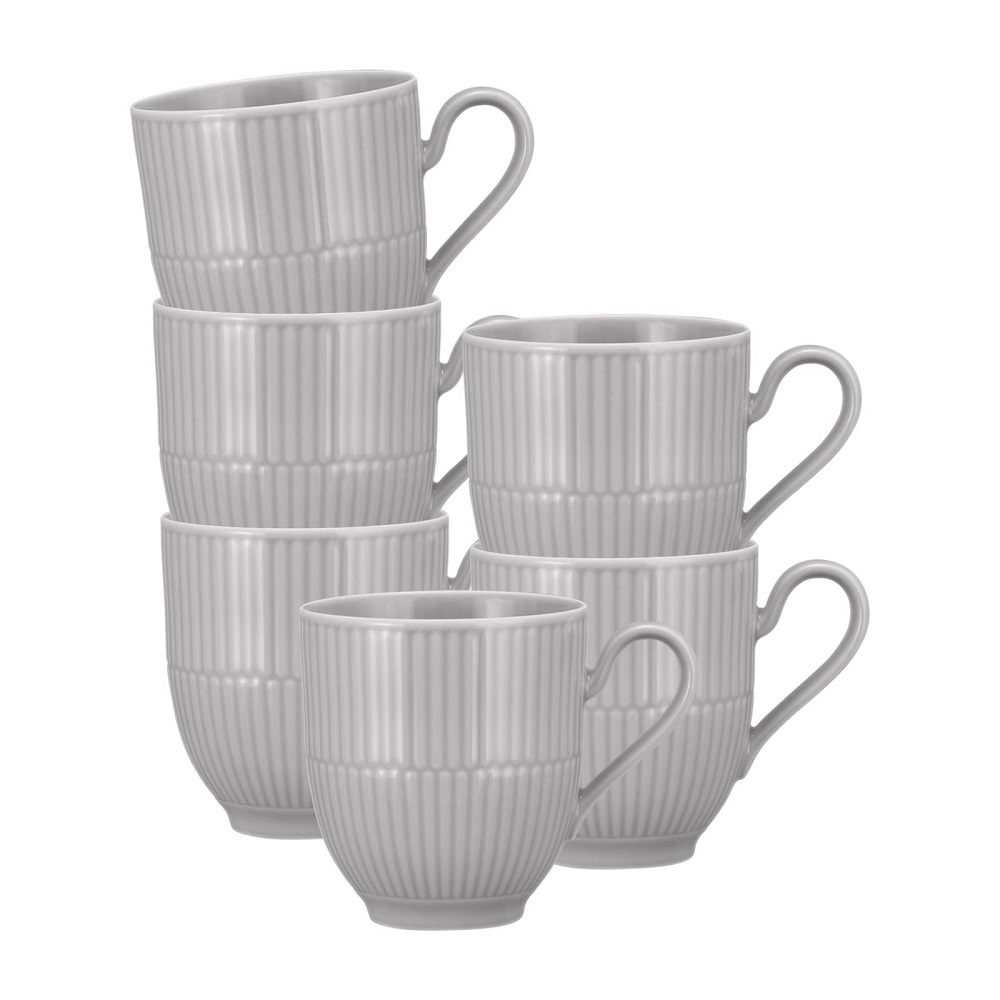 Seltmann Weiden Amina silbergrau  Becher mit Henkel 0,36 l 6e Set