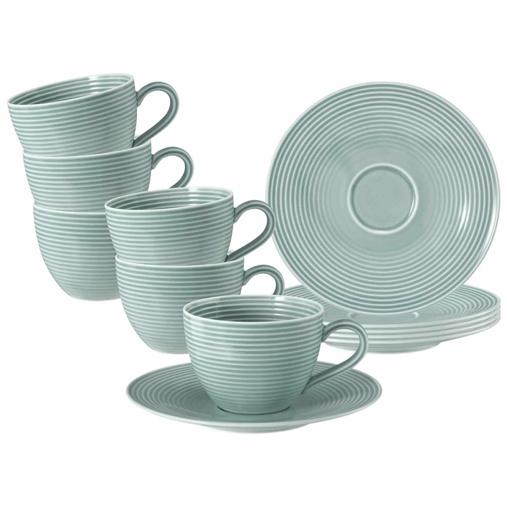 Seltmann Weiden Beat Arktisblau Kaffeetasse + Untertasse 6er Set