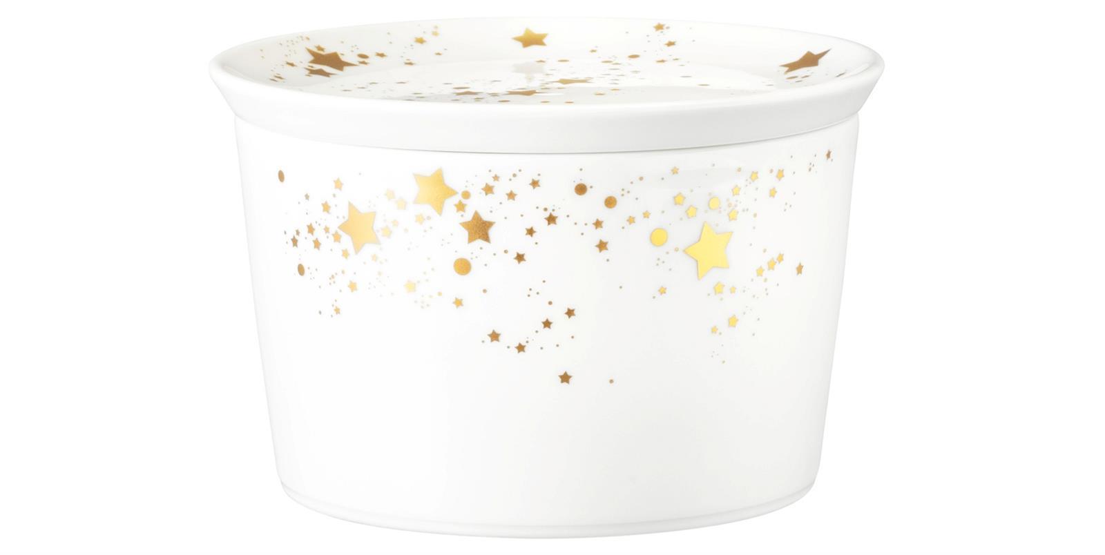 Seltmann Weiden Liberty Golden Star Schale mit Deckel 14x9cm
