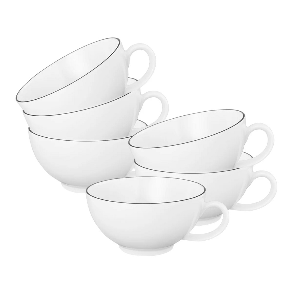 Seltmann Weiden Lido Black Line Teetasse 0,2 l 6er Set