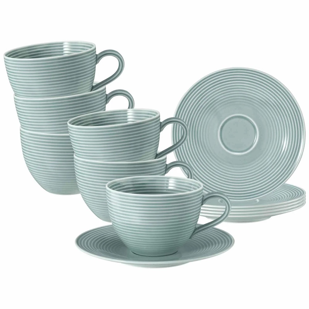 Seltmann Weiden Beat Arktisblau Milchkaffeetasse + Untertasse 6er Set